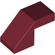 Lego kostka (kostička) 2x1 sklon úhel 45° hladká, tmavě červená (6267498)
